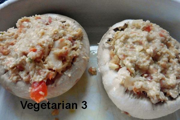 Stuffed  Portobella or Field or Open Cap Mushrooms 1, With Cheese And Bacon 