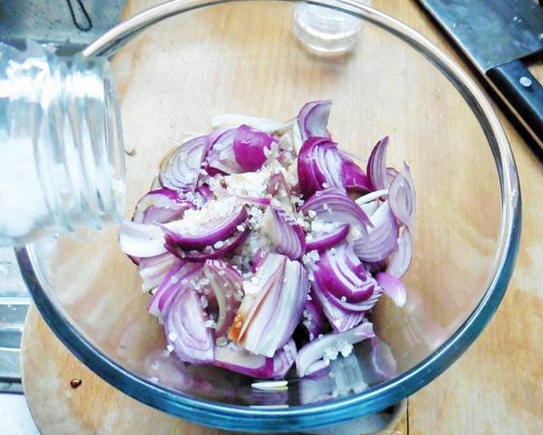 Pickled Onion Salad in Vinegar - Indian Home Style