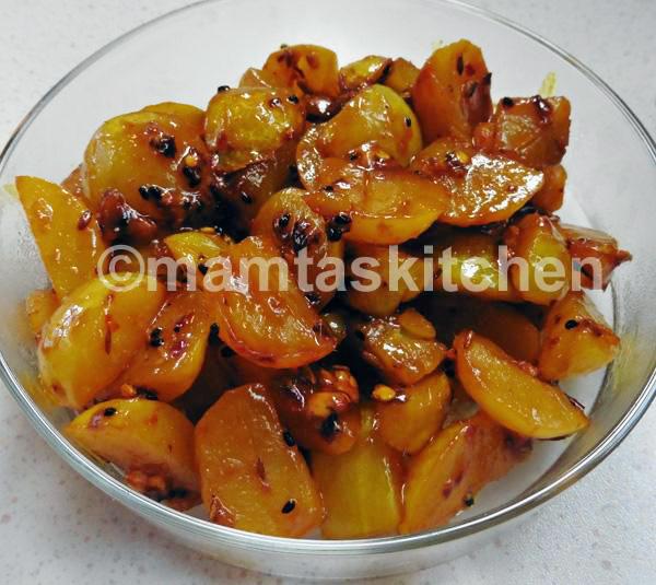 Amla Indian Gooseberry Sweet and Sour Pickle Style Bhaji/Sabji