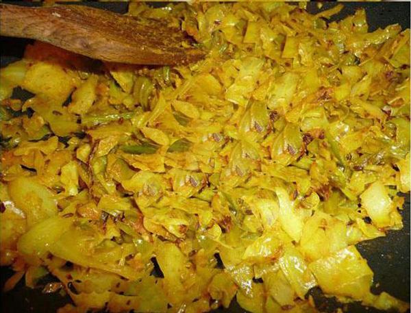 Cabbage Bhaji/Sabji 1