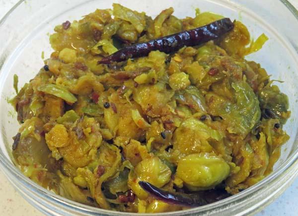 Brussels Sprouts Pickle Style Bhaji/Sabji