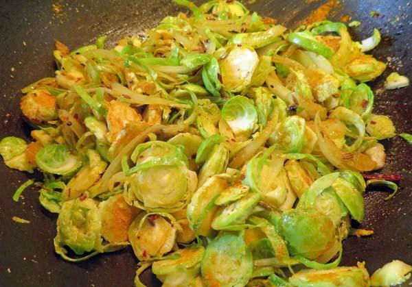 Brussels Sprouts Pickle Style Bhaji/Sabji