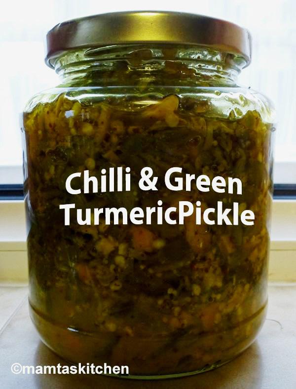 Chilli Pickle 2b With Green (Fresh) Turmeric Roots
