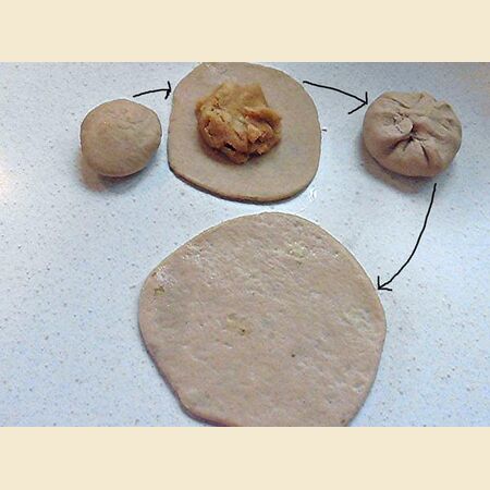 Fried Potato Snack (Kachori) - Birla Balika Vidyapeeth Pilani Style