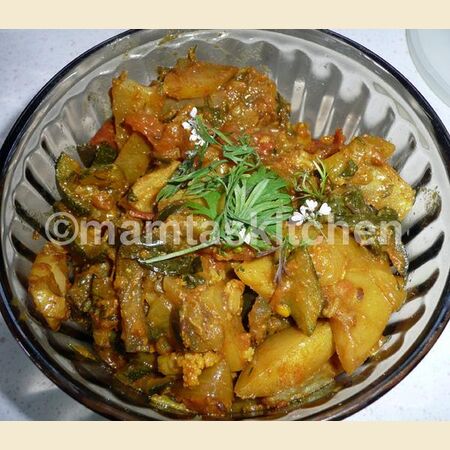 Aubergine and Potato Dry Curry