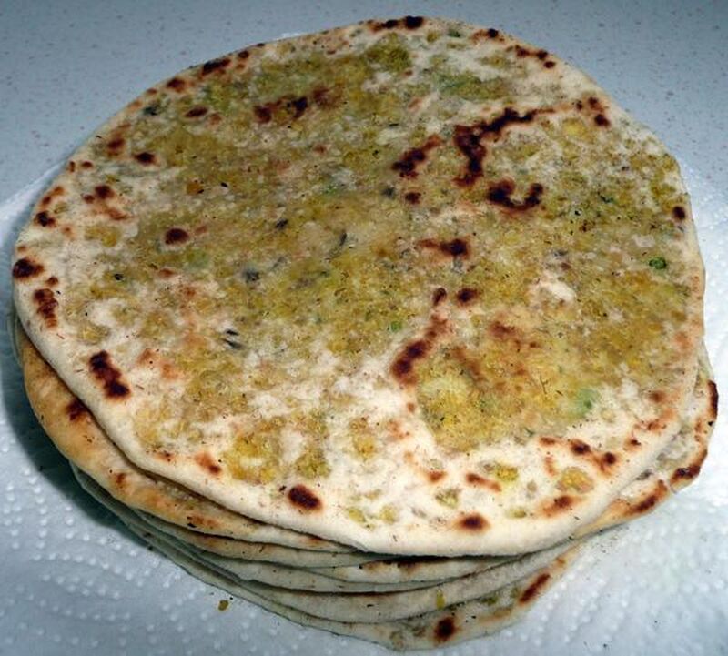 Chana Dal (Split Bengal Gram) Stuffed Paratha (Indian Flatbread) - picture