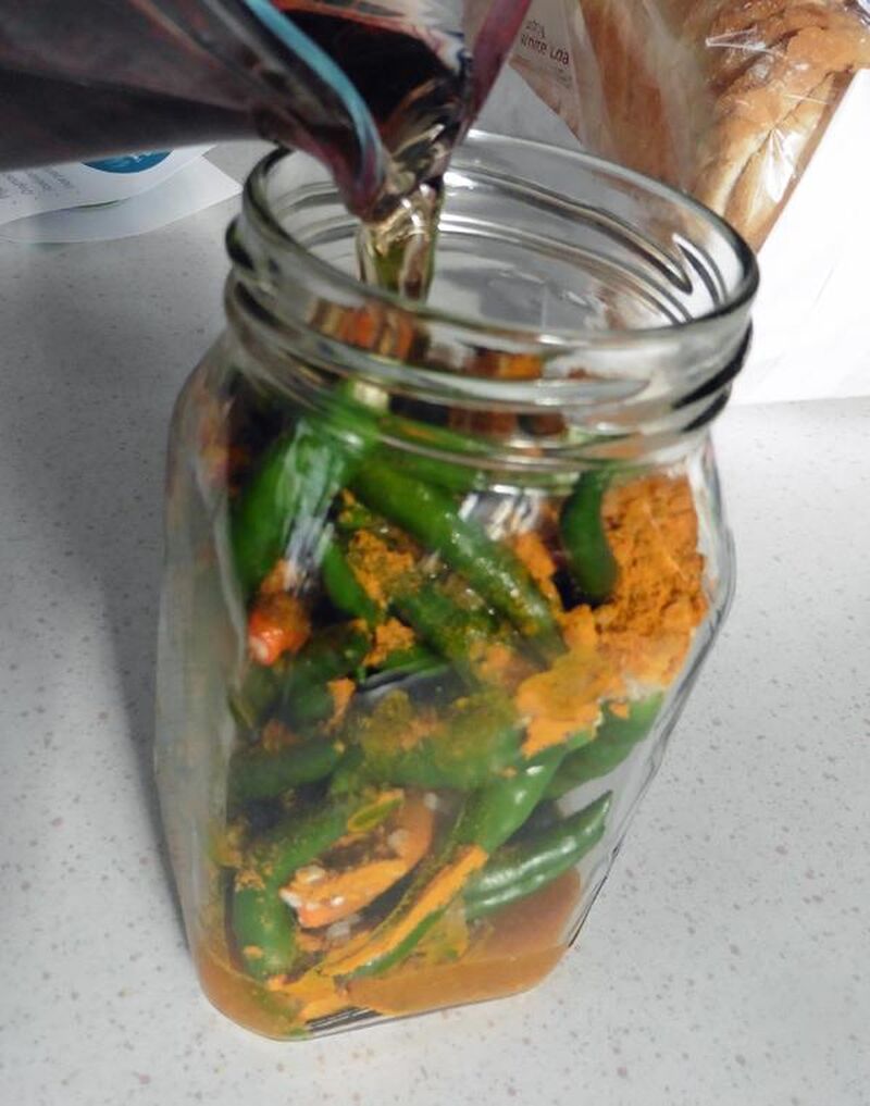 Chillies Pickled in Vinegar - picture