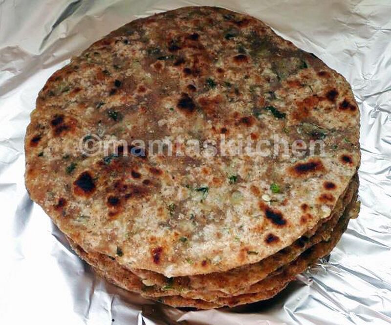Coriander, Onion and Green Chilli Paratha (Indian Flatbread) - picture