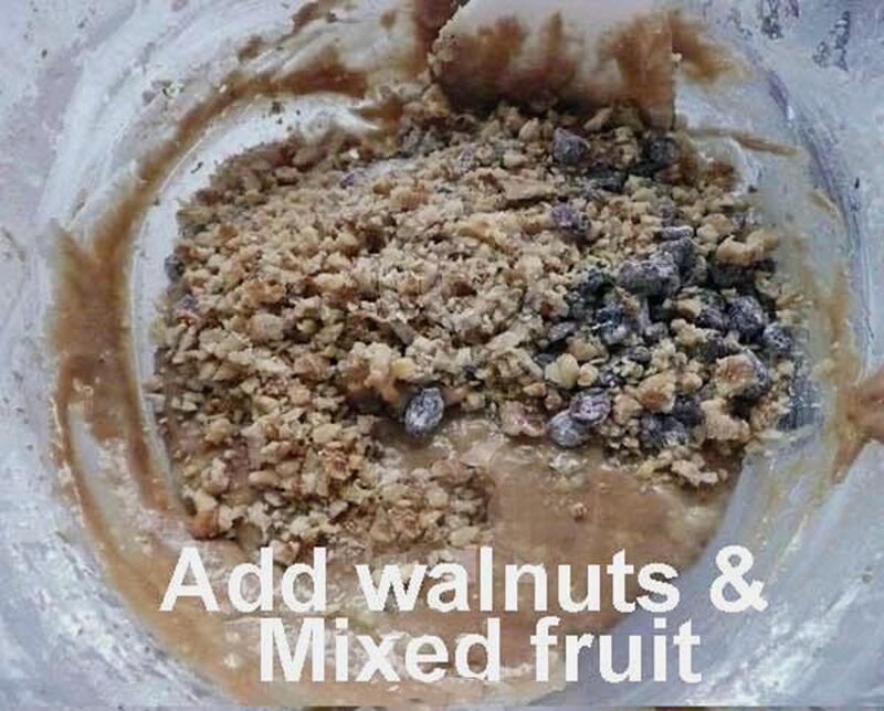 Microwave Banana, Walnut and Mixed Fruit Cake - picture