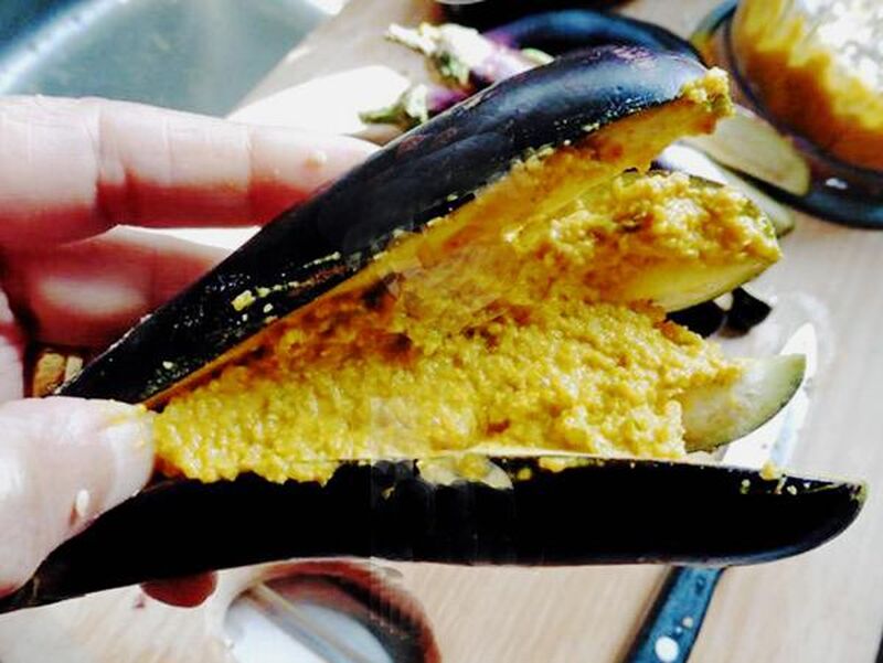 Aubergines Stuffed with Gram Flour and Spices - picture