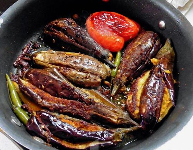 Aubergines Stuffed with Gram Flour and Spices - picture