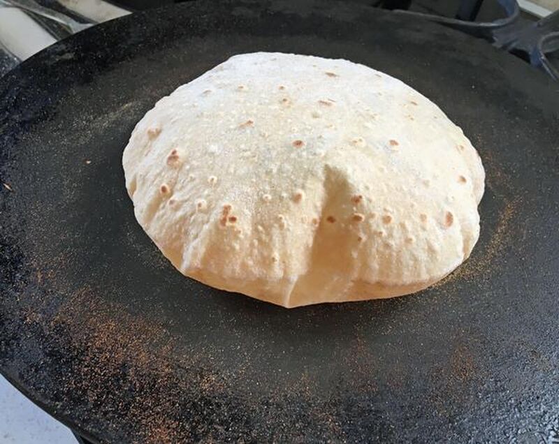 Chapati, Roti or Phulka (Indian Flatbread)  Cooked on a Tava or Pan - picture
