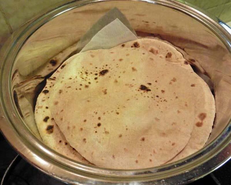 Chapati, Roti or Phulka (Indian Flatbread)  Cooked on a Tava or Pan - picture