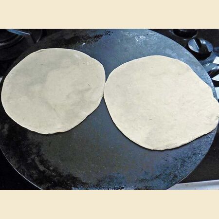 Chapati, Roti or Phulka (Indian Flatbread)  Cooked on a Tava or Pan