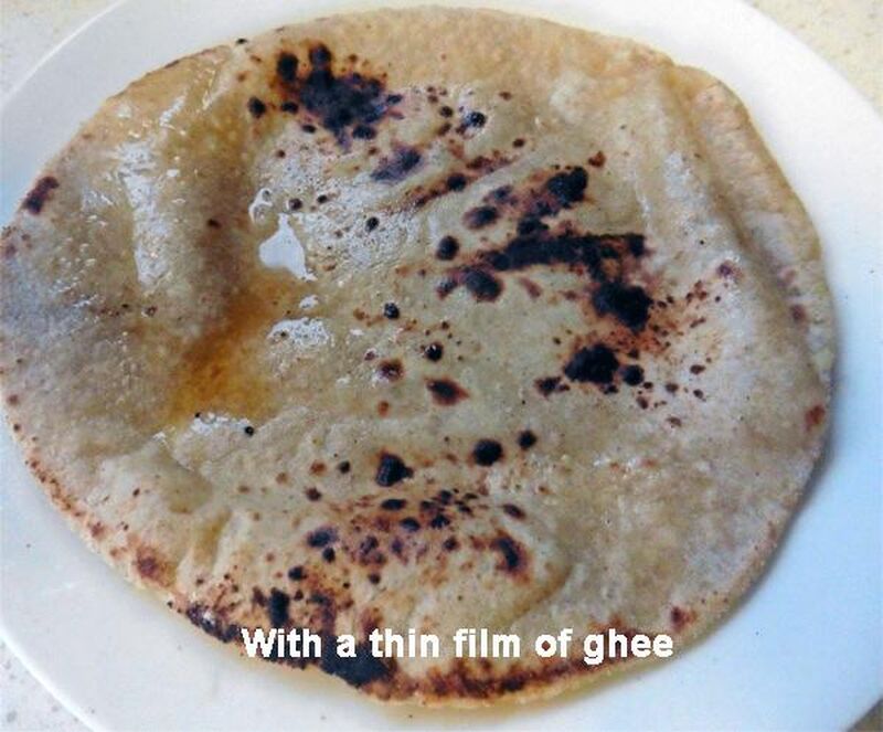 Chapati, Roti or Phulka (Indian Flatbread)  Cooked on a Tava or Pan - picture